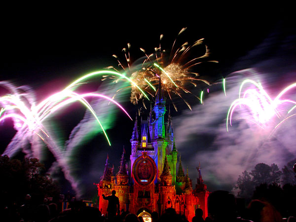 disney castle fireworks. Cinderella#39;s Castle with