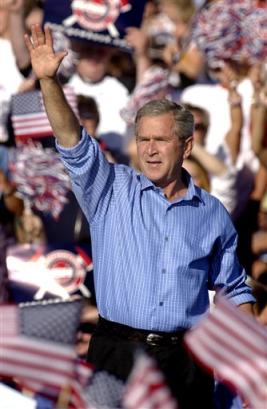 Bush Mixes Up Words in Speech (22.76 KB)