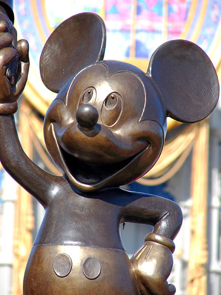 Close-up of Mickey Mouse in the 