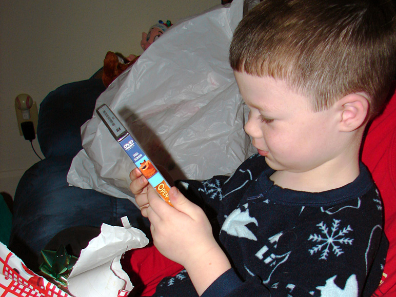 Andrew checking out his copy of 