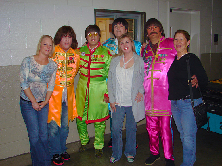 Amy Lane, Dannette Rivas and Gina Smith with The Beatles impersonators (241.78 KB)