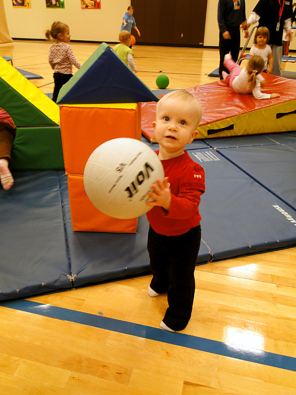 Katelyn being dwarfed by a volleyball (217.58 KB)