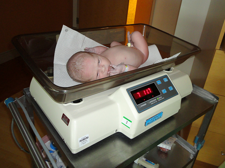 He weighed in at 7 lbs., 11.7 oz., which makes him the smallest of our four (188.38 KB)