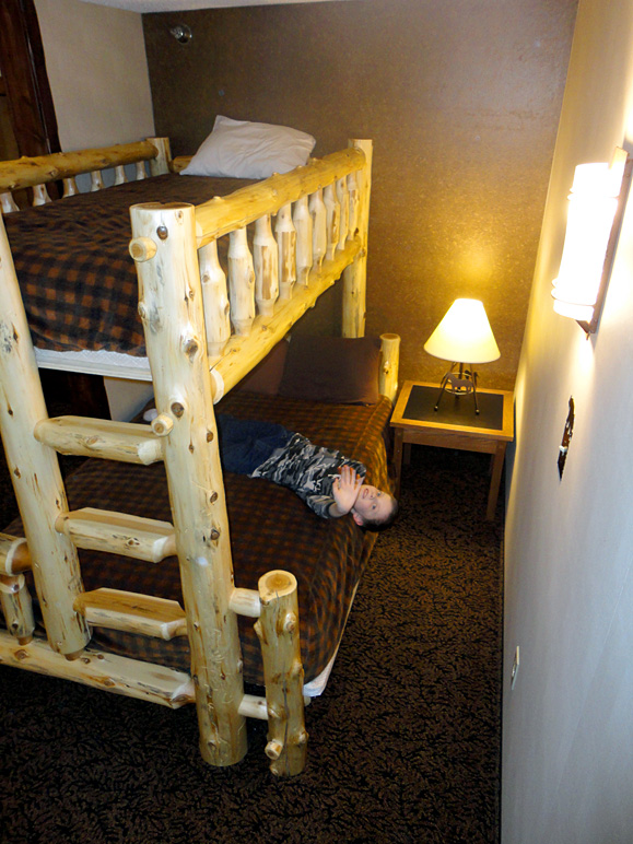 There's Jake.  He chose the larger bottom bunk. (227.43 KB)