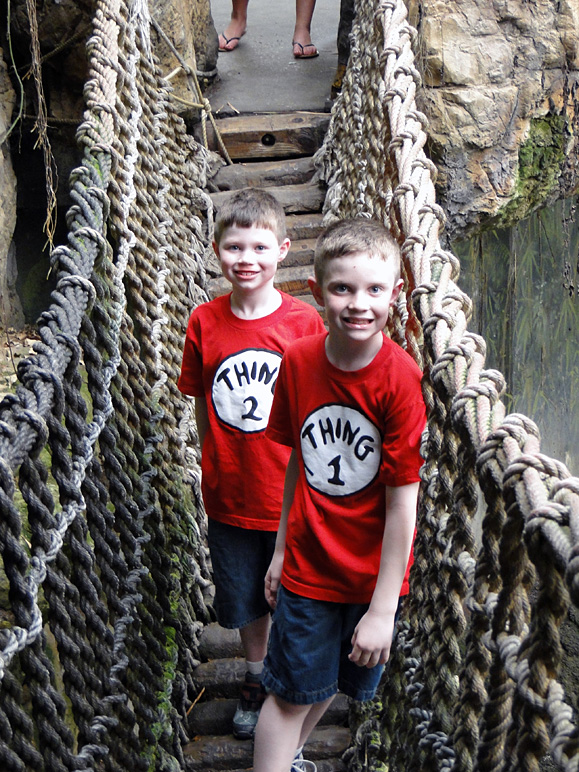 Jake and Drew crossing the rope bridge (301.50 KB)