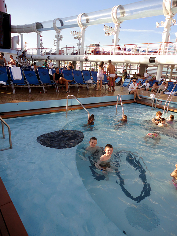 Jacob and Andrew in the pool on the top deck. (228.19 KB)