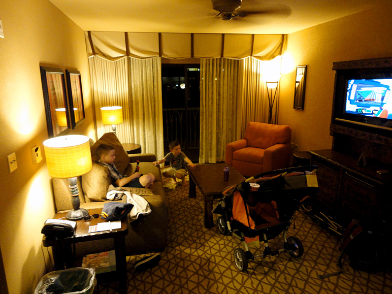 This is the living room at our Animal Kingdom Lodge room (214.35 KB)