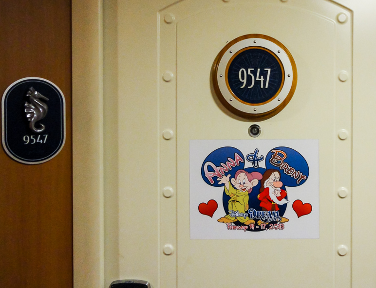 We had room 9547 aboard the Disney Dream.  I made this sign. (200.86 KB)