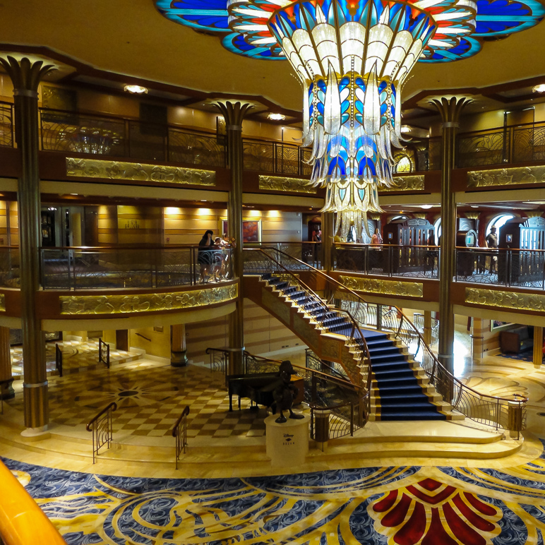 The lobby aboard the Disney Dream is quite a site. (459.90 KB)