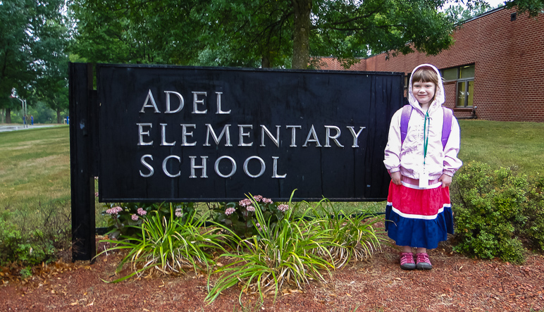 Katelyn out in front of her school. (314.10 KB)